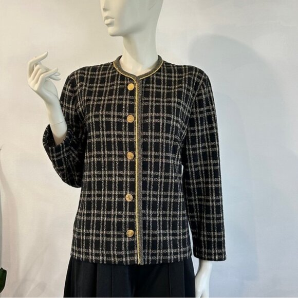 Vintage Lurex Stretch Knit Waist Jacket - Picture 2 of 10